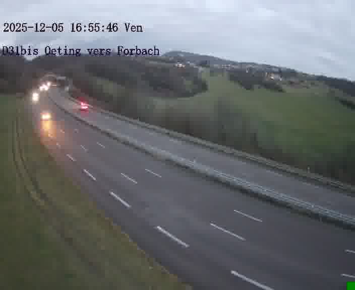 <h2>Caméra routière située sur D31bis (France) à Oeting, orientée vers Forbach, surveillant en continu la circulation locale et régionale.</h2>