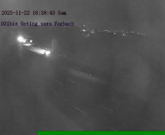 <h2>Caméra routière située sur D31bis (France) à Oeting, orientée vers Forbach, surveillant en continu la circulation locale et régionale.</h2>