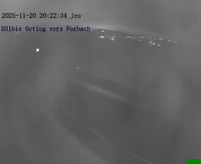 <h2>Caméra routière située sur D31bis (France) à Oeting, orientée vers Forbach, surveillant en continu la circulation locale et régionale.</h2>