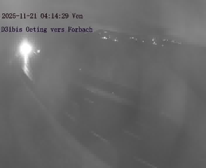<h2>Caméra routière située sur D31bis (France) à Oeting, orientée vers Forbach, surveillant en continu la circulation locale et régionale.</h2>