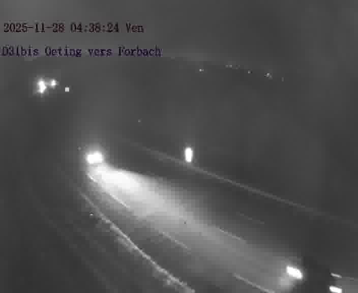 <h2>Caméra routière située sur D31bis (France) à Oeting, orientée vers Forbach, surveillant en continu la circulation locale et régionale.</h2>