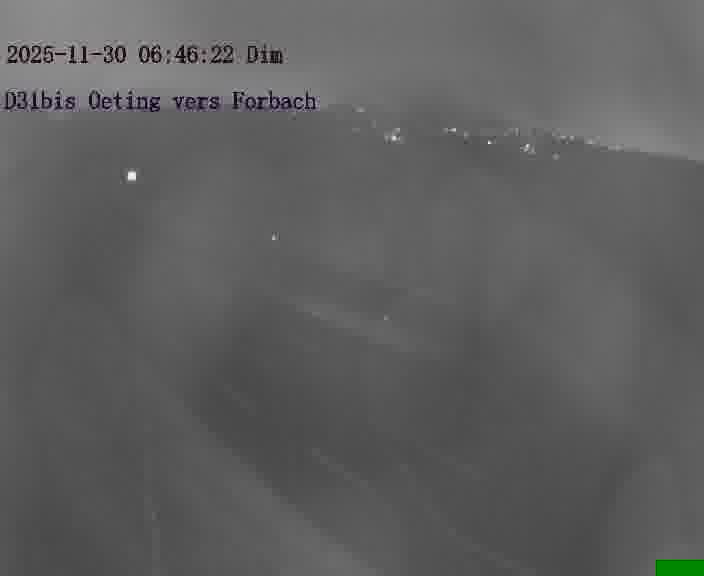 <h2>Caméra routière située sur D31bis (France) à Oeting, orientée vers Forbach, surveillant en continu la circulation locale et régionale.</h2>