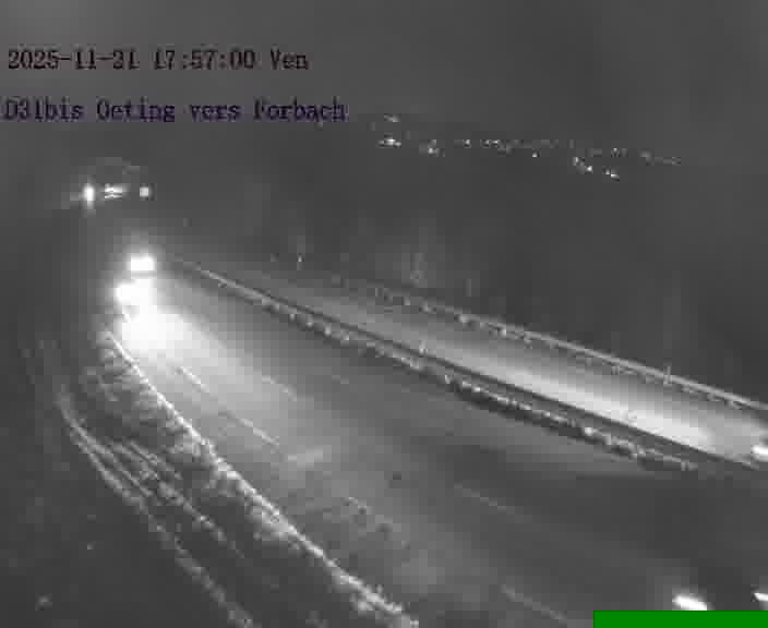 <h2>Caméra routière située sur D31bis (France) à Oeting, orientée vers Forbach, surveillant en continu la circulation locale et régionale.</h2>