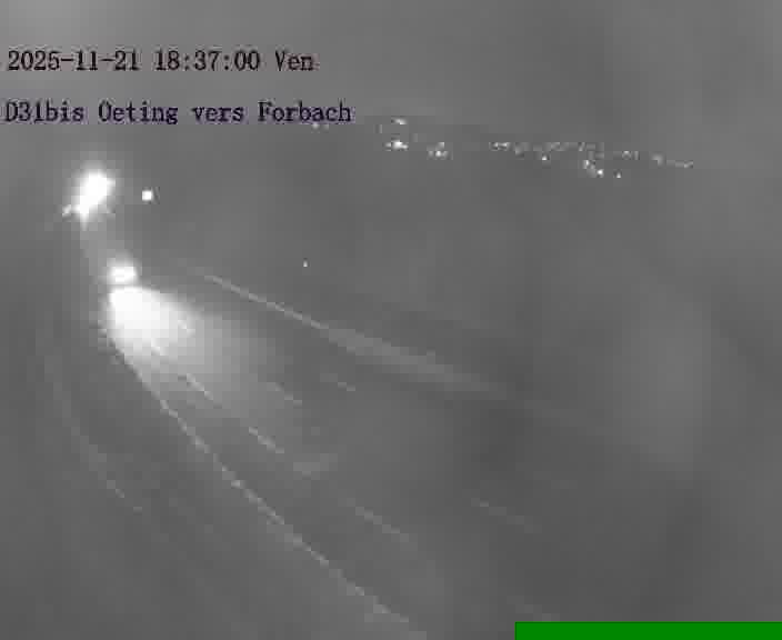 <h2>Caméra routière située sur D31bis (France) à Oeting, orientée vers Forbach, surveillant en continu la circulation locale et régionale.</h2>