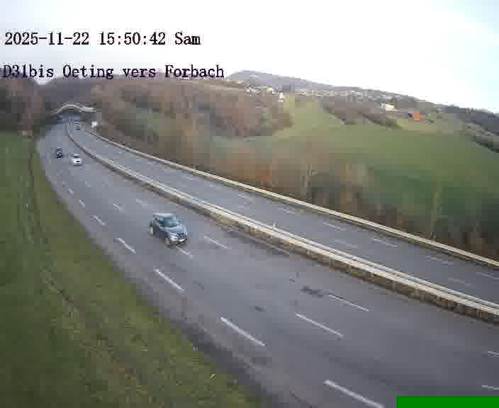 <h2>Caméra routière située sur D31bis (France) à Oeting, orientée vers Forbach, surveillant en continu la circulation locale et régionale.</h2>