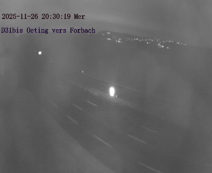 <h2>Caméra routière située sur D31bis (France) à Oeting, orientée vers Forbach, surveillant en continu la circulation locale et régionale.</h2>