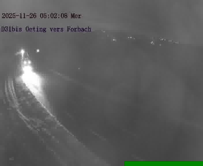 <h2>Caméra routière située sur D31bis (France) à Oeting, orientée vers Forbach, surveillant en continu la circulation locale et régionale.</h2>