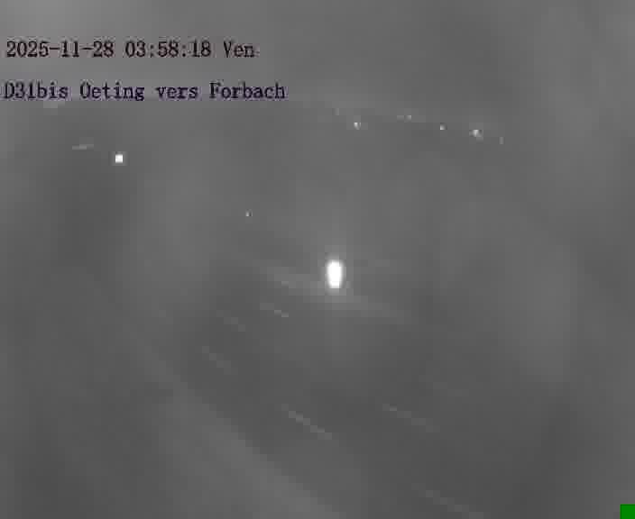 <h2>Caméra routière située sur D31bis (France) à Oeting, orientée vers Forbach, surveillant en continu la circulation locale et régionale.</h2>