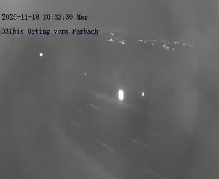 <h2>Caméra routière située sur D31bis (France) à Oeting, orientée vers Forbach, surveillant en continu la circulation locale et régionale.</h2>