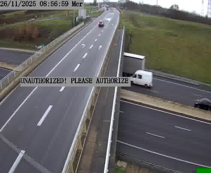 <h2>Caméra de trafic sur D1 (France) à Argancy, orientée vers Thionville, permettant d’évaluer fluidité, incidents et densité automobile.</h2>