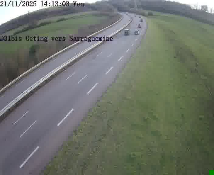 <h2>Webcam installée le long de D31bis (France) à Oeting, pointée vers Sarreguemines, utile pour suivre précisément les conditions de trafic.</h2>