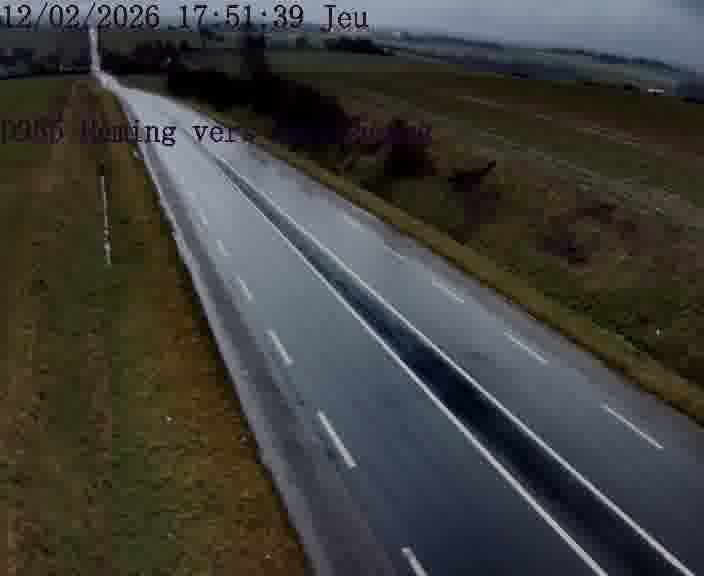 <h2>Caméra routière située sur D955 (France) à Heming, orientée vers Sarrebourg, surveillant en continu la circulation locale et régionale.</h2>