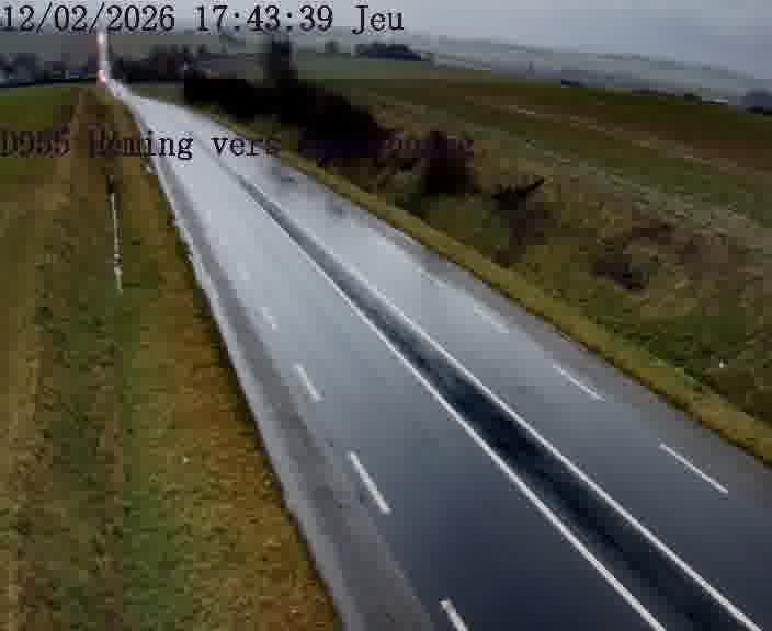 <h2>Caméra routière située sur D955 (France) à Heming, orientée vers Sarrebourg, surveillant en continu la circulation locale et régionale.</h2>