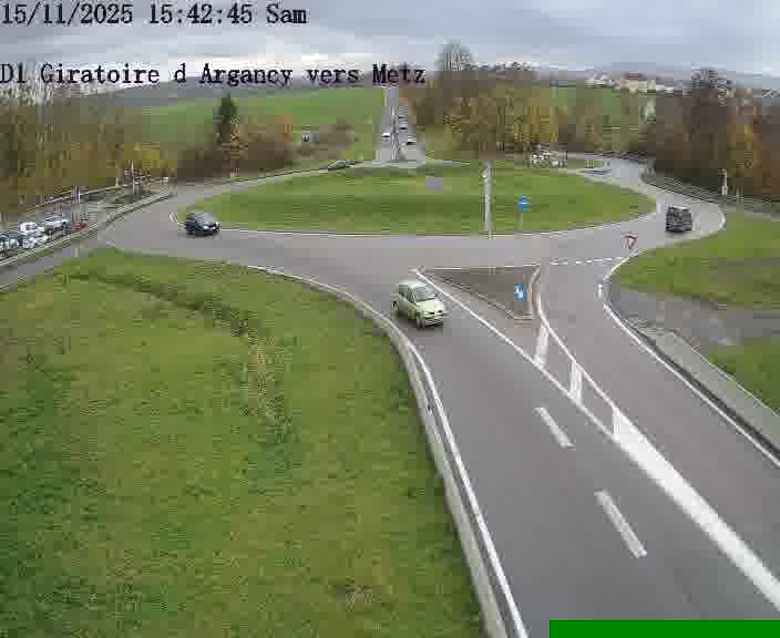 Webcam installée le long de D1 (France) à Argancy, pointée vers Metz, utile pour suivre précisément les conditions de trafic.