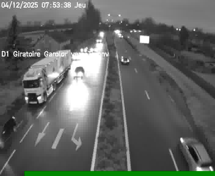 <h2>Webcam de surveillance sur D1 (France) à Ennery, cadrée vers Thionville, proposant une information routière utile aux déplacements quotidiens.</h2>