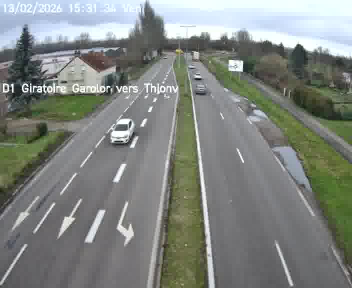 <h2>Webcam de surveillance sur D1 (France) à Ennery, cadrée vers Thionville, proposant une information routière utile aux déplacements quotidiens.</h2>