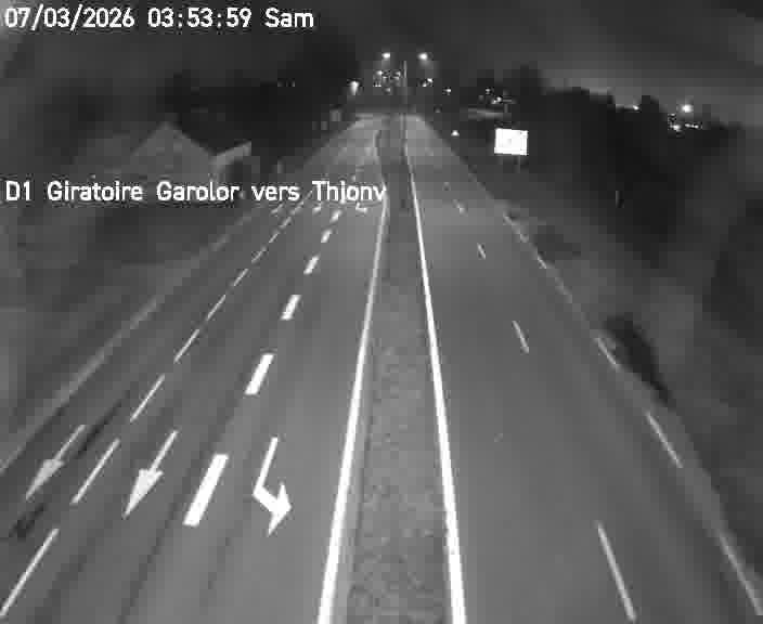 Webcam de surveillance sur D1 (France) à Ennery, cadrée vers Thionville, proposant une information routière utile aux déplacements quotidiens.