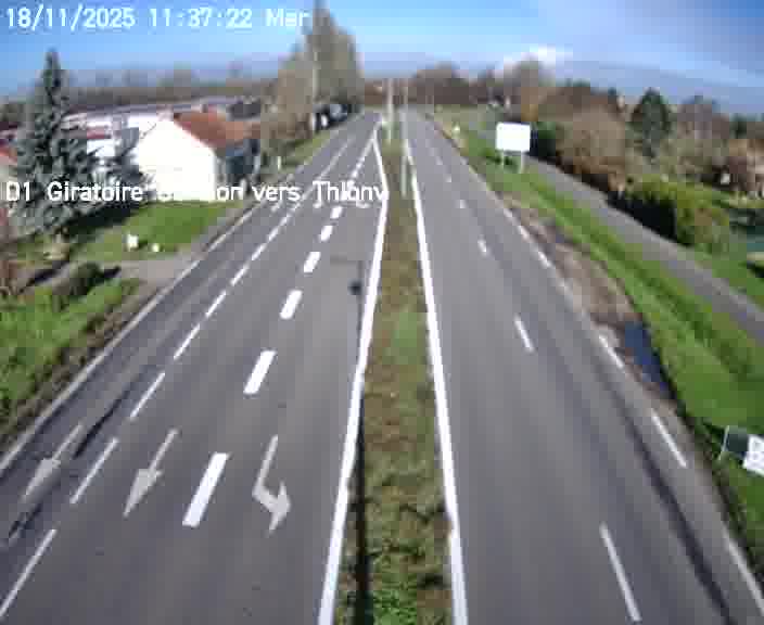 <h2>Webcam de surveillance sur D1 (France) à Ennery, cadrée vers Thionville, proposant une information routière utile aux déplacements quotidiens.</h2>
