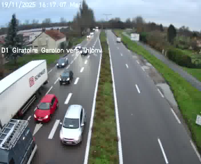 <h2>Webcam de surveillance sur D1 (France) à Ennery, cadrée vers Thionville, proposant une information routière utile aux déplacements quotidiens.</h2>