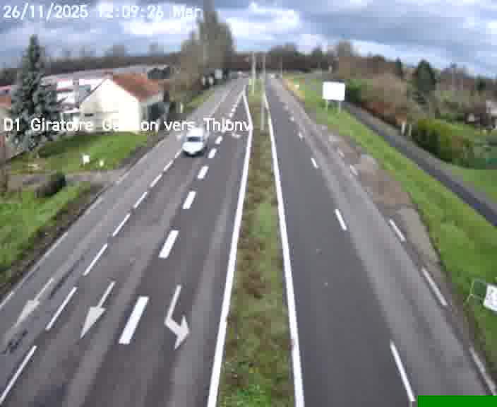 <h2>Webcam de surveillance sur D1 (France) à Ennery, cadrée vers Thionville, proposant une information routière utile aux déplacements quotidiens.</h2>