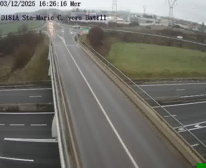 Dispositif d’observation sur D181a (France) à Sainte Marie aux Chênes, en direction de Batilly, offrant une visualisation fiable des conditions de circulation.
