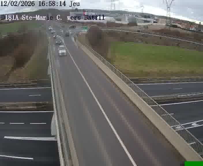 Dispositif d’observation sur D181a (France) à Sainte Marie aux Chênes, en direction de Batilly, offrant une visualisation fiable des conditions de circulation.