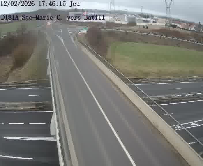 Dispositif d’observation sur D181a (France) à Sainte Marie aux Chênes, en direction de Batilly, offrant une visualisation fiable des conditions de circulation.