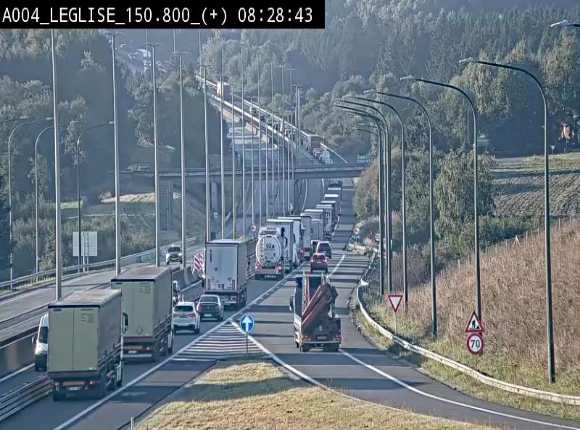 <h2>Caméra autoroute Belgique - Côte de Léglise, E411(A4) direction Luxembourg</h2>