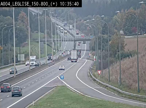 <h2>Caméra autoroute Belgique - Côte de Léglise, E411(A4) direction Luxembourg</h2>