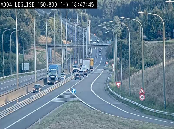 <h2>Caméra autoroute Belgique - Côte de Léglise, E411(A4) direction Luxembourg</h2>