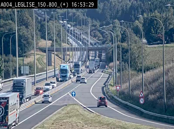 <h2>Caméra autoroute Belgique - Côte de Léglise, E411(A4) direction Luxembourg</h2>