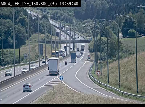 <h2>Caméra autoroute Belgique - Côte de Léglise, E411(A4) direction Luxembourg</h2>
