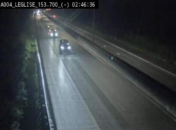 <h2>Webcam autoroute A4 (E411-E25) à Léglise, avant la jonction avec la N40. Vue orientée vers Bruxelles</h2>