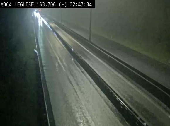 <h2>Webcam autoroute A4 (E411-E25) à Léglise, avant la jonction avec la N40. Vue orientée vers Bruxelles</h2>