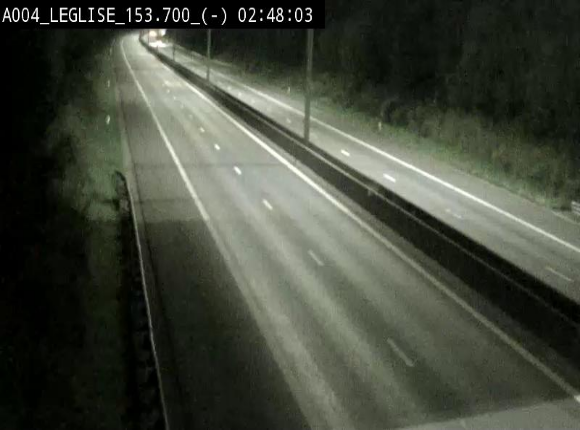 <h2>Webcam autoroute A4 (E411-E25) à Léglise, avant la jonction avec la N40. Vue orientée vers Bruxelles</h2>