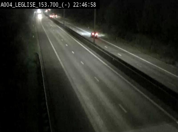 <h2>Webcam autoroute A4 (E411-E25) à Léglise, avant la jonction avec la N40. Vue orientée vers Bruxelles</h2>