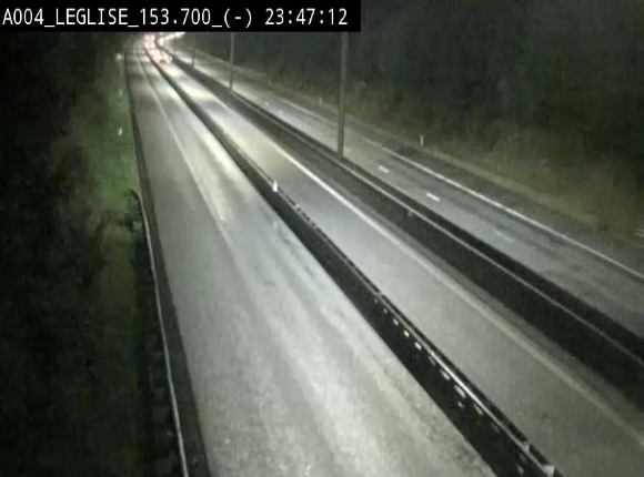 <h2>Webcam autoroute A4 (E411-E25) à Léglise, avant la jonction avec la N40. Vue orientée vers Bruxelles</h2>