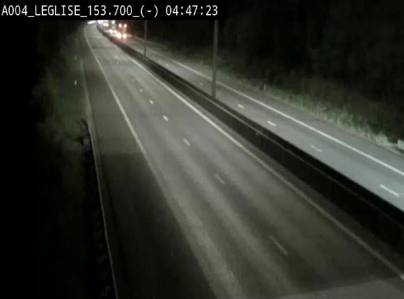 <h2>Webcam autoroute A4 (E411-E25) à Léglise, avant la jonction avec la N40. Vue orientée vers Bruxelles</h2>