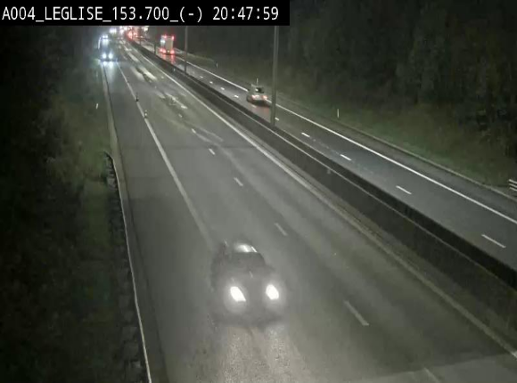 <h2>Webcam autoroute A4 (E411-E25) à Léglise, avant la jonction avec la N40. Vue orientée vers Bruxelles</h2>