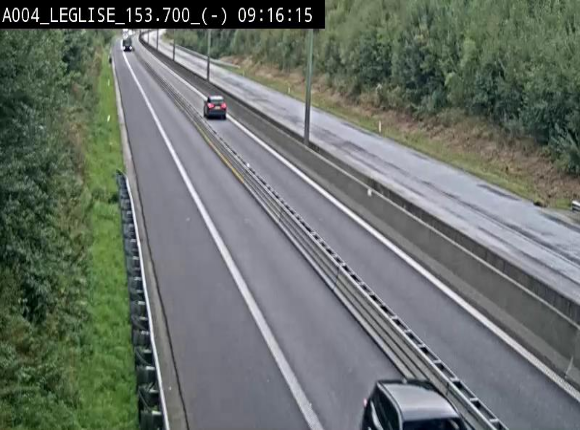 <h2>Webcam autoroute A4 (E411-E25) à Léglise, avant la jonction avec la N40. Vue orientée vers Bruxelles</h2>