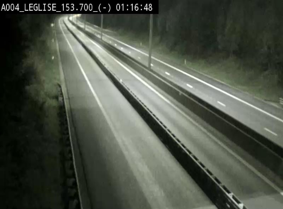 <h2>Webcam autoroute A4 (E411-E25) à Léglise, avant la jonction avec la N40. Vue orientée vers Bruxelles</h2>