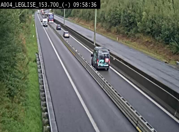 <h2>Webcam autoroute A4 (E411-E25) à Léglise, avant la jonction avec la N40. Vue orientée vers Bruxelles</h2>
