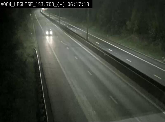 <h2>Webcam autoroute A4 (E411-E25) à Léglise, avant la jonction avec la N40. Vue orientée vers Bruxelles</h2>