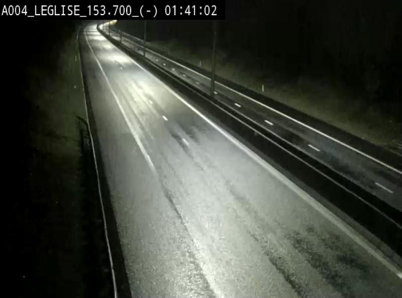 <h2>Webcam autoroute A4 (E411-E25) à Léglise, avant la jonction avec la N40. Vue orientée vers Bruxelles</h2>
