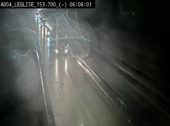 <h2>Webcam autoroute A4 (E411-E25) à Léglise, avant la jonction avec la N40. Vue orientée vers Bruxelles</h2>