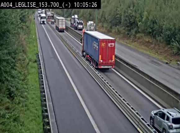 <h2>Webcam autoroute A4 (E411-E25) à Léglise, avant la jonction avec la N40. Vue orientée vers Bruxelles</h2>