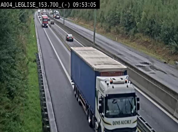 <h2>Webcam autoroute A4 (E411-E25) à Léglise, avant la jonction avec la N40. Vue orientée vers Bruxelles</h2>