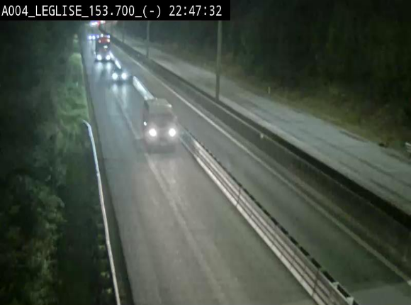 <h2>Webcam autoroute A4 (E411-E25) à Léglise, avant la jonction avec la N40. Vue orientée vers Bruxelles</h2>