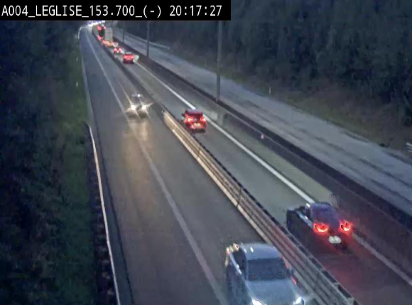 <h2>Webcam autoroute A4 (E411-E25) à Léglise, avant la jonction avec la N40. Vue orientée vers Bruxelles</h2>