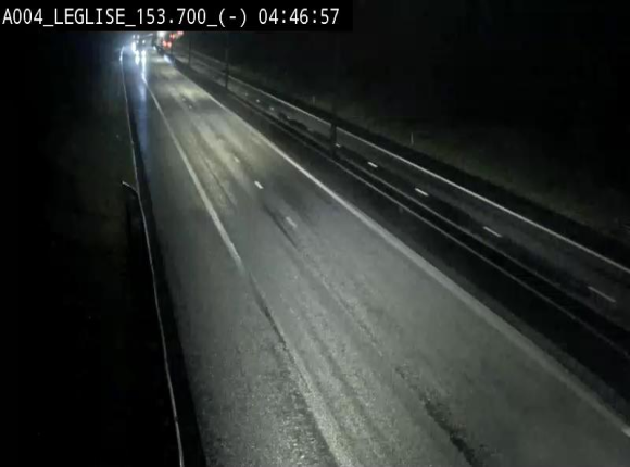 <h2>Webcam autoroute A4 (E411-E25) à Léglise, avant la jonction avec la N40. Vue orientée vers Bruxelles</h2>